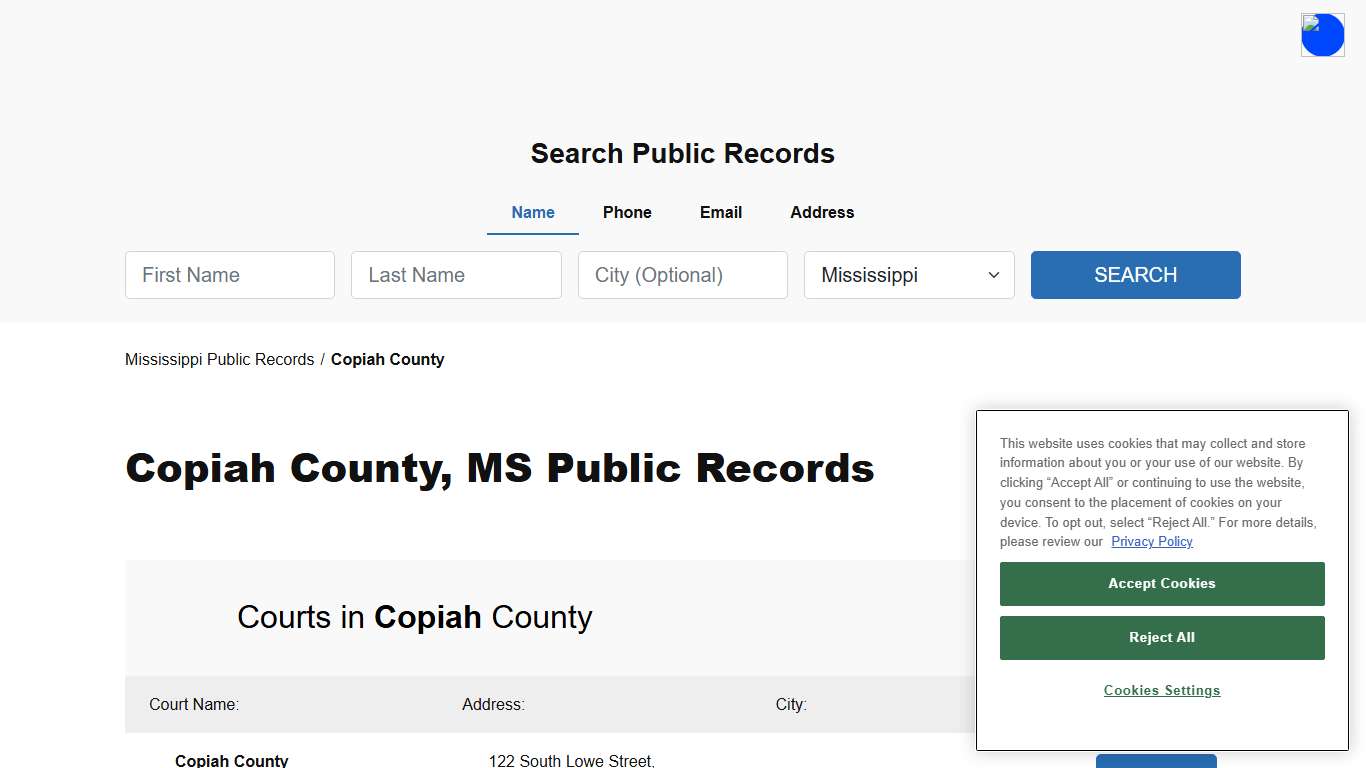 Copiah County, MS Public Court, Arrest and Inmate Records - ThePublicIndex